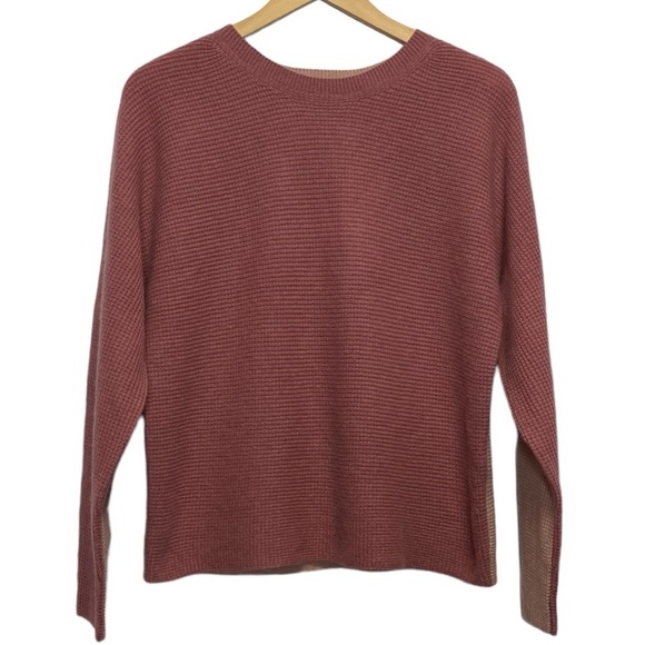 Johnny Was Calme Color Block Waffle Texture Cashmere Sweater - Picture 4 of 10